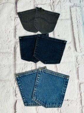 Jean Pockets for Crafting & Sewing Supplies set of 6 back pockets